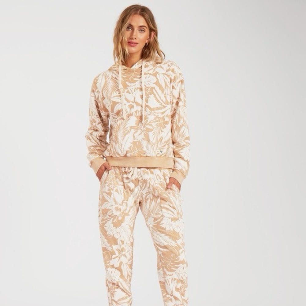 Billabong pink and white beach hoodie